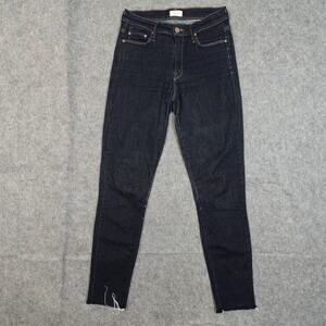 Mother Jeans Womens 26 Looker Ankle Fray So Good Dark 27" Denim Soft Straight
